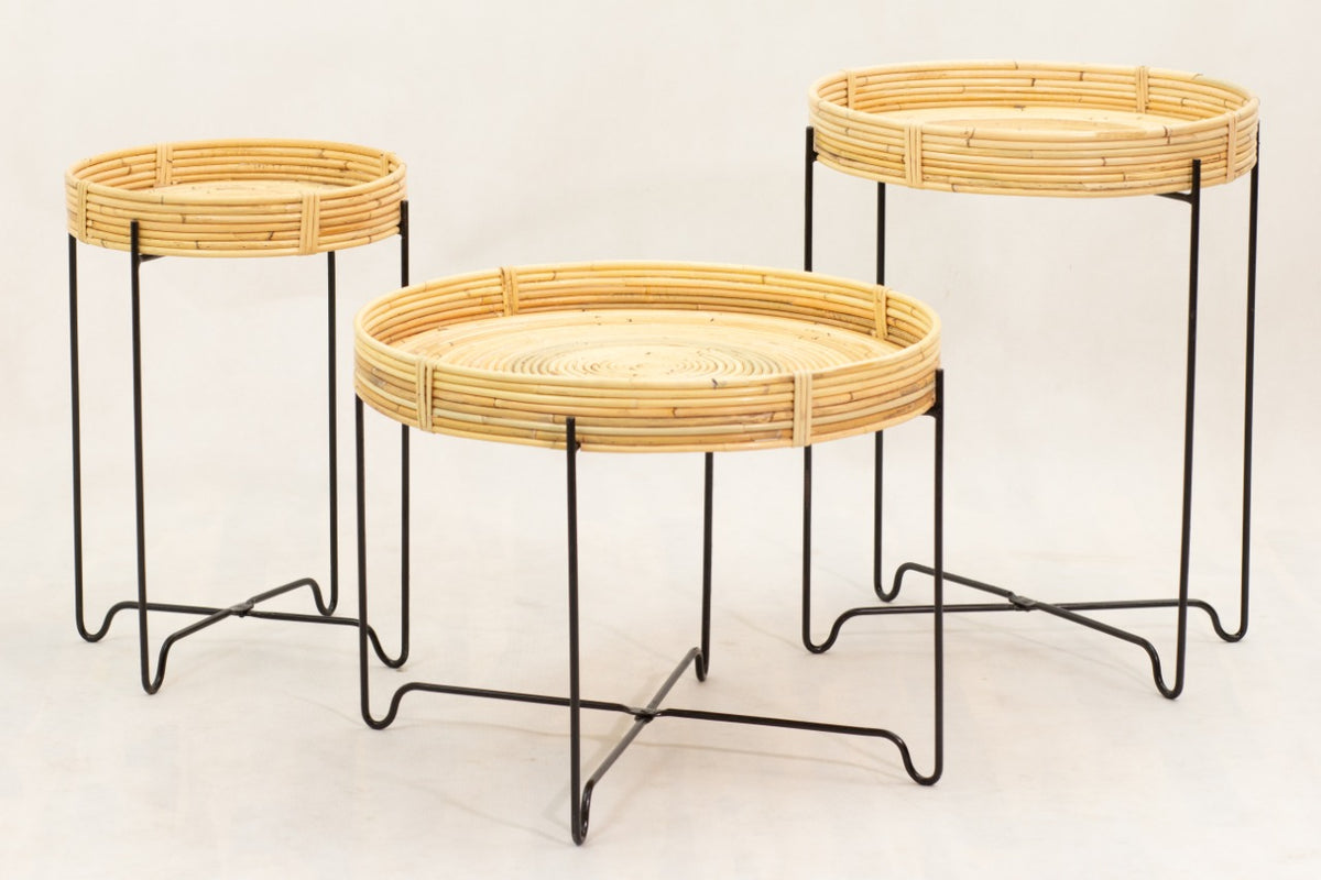 Caruso Nest Table Knock Down table, boho furniture handmade by Balinese artisans