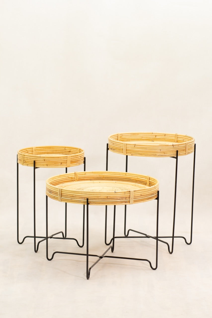 Handcrafted rattan table – Caruso Nest Table Knock Down, boho furniture from BaliSouk