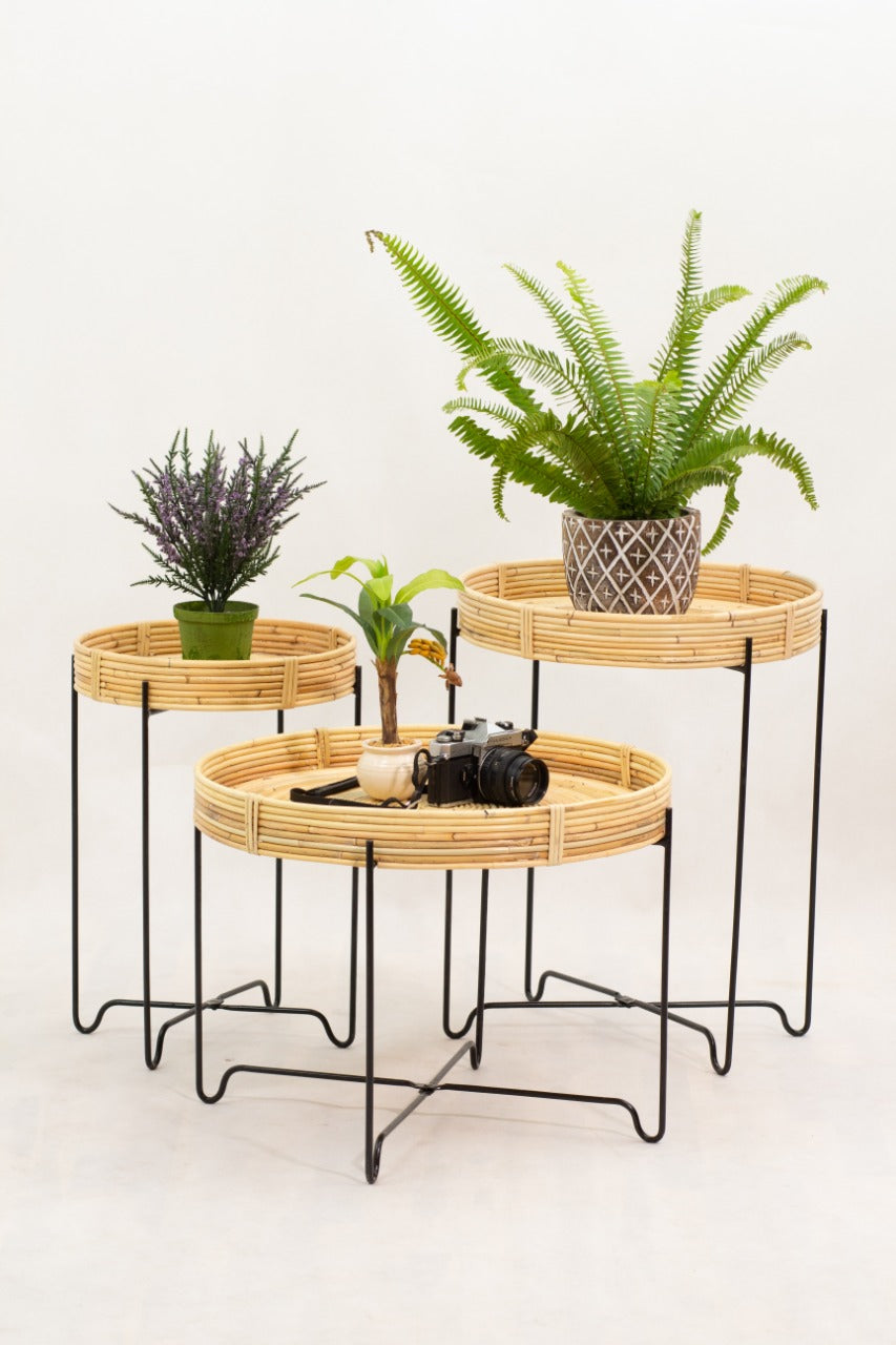 Caruso Nest Table Knock Down – natural materials table, boho furniture from Bali