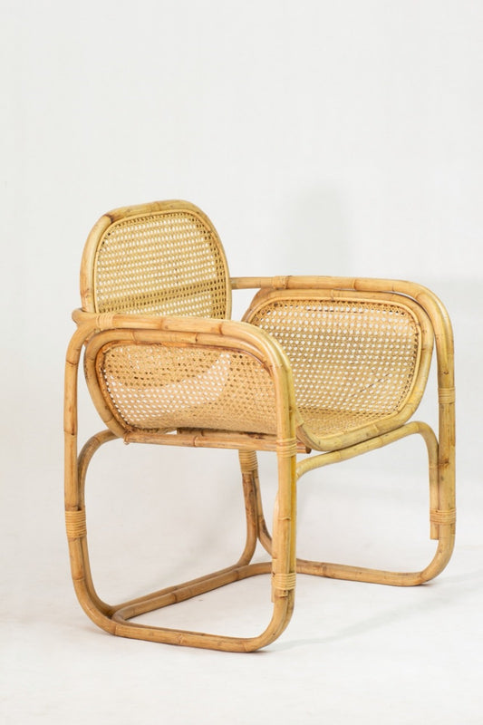 Boho rattan lounge chair Marte without cushion, set of 2, crafted by hand in Bali