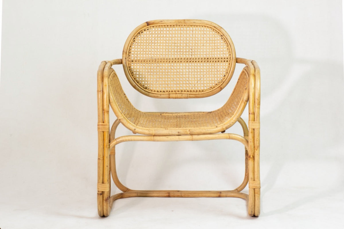 Rattan lounge chair – Marte, natural natural materials in boho style
