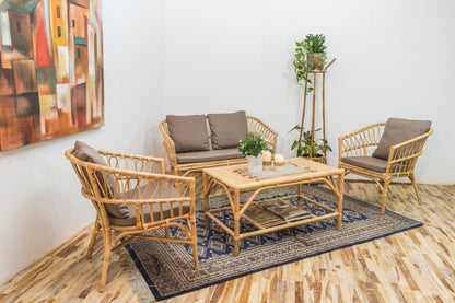 The California living set – natural materials, boho furniture handmade in Bali