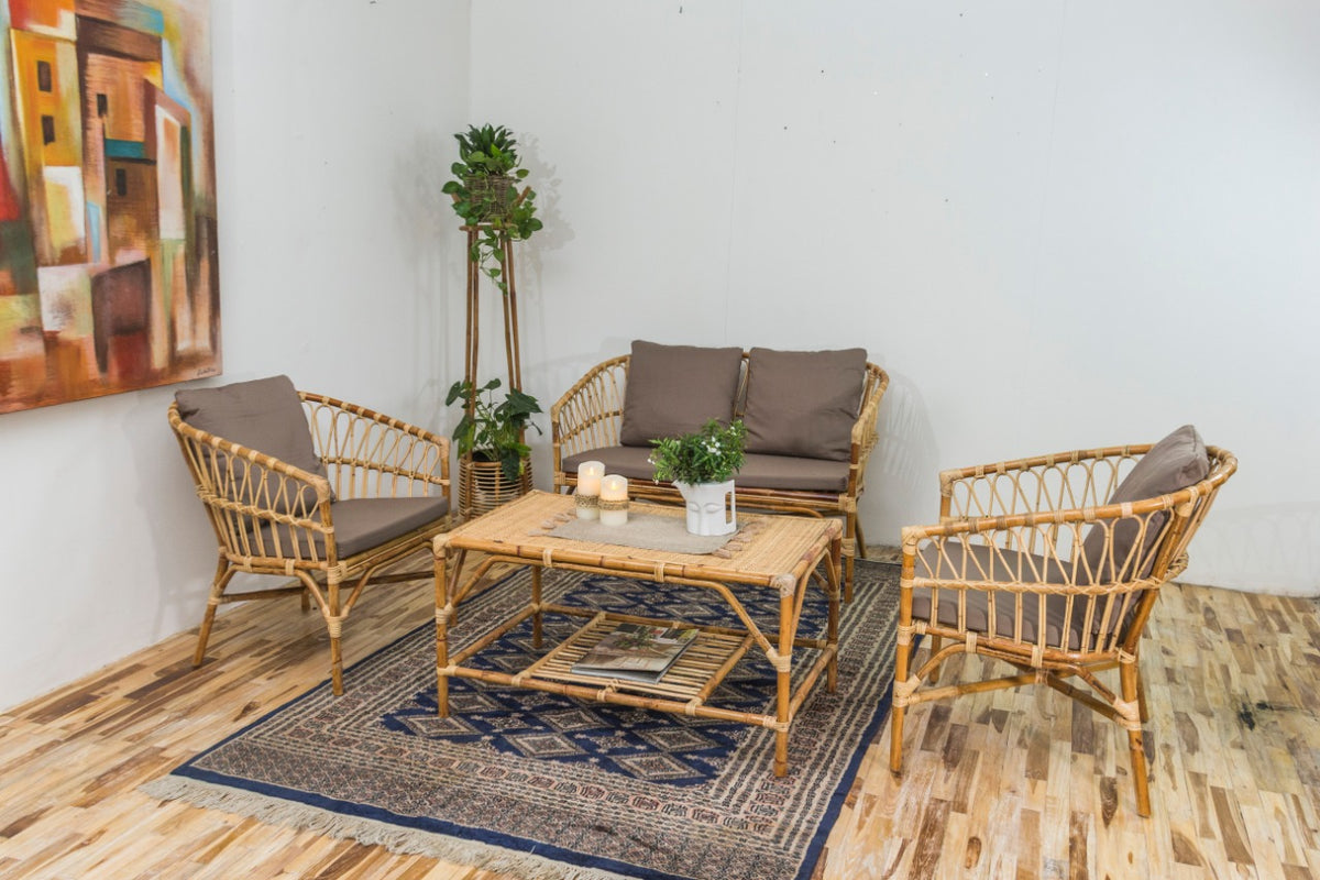 Handcrafted rattan living set – California, boho furniture from BaliSouk