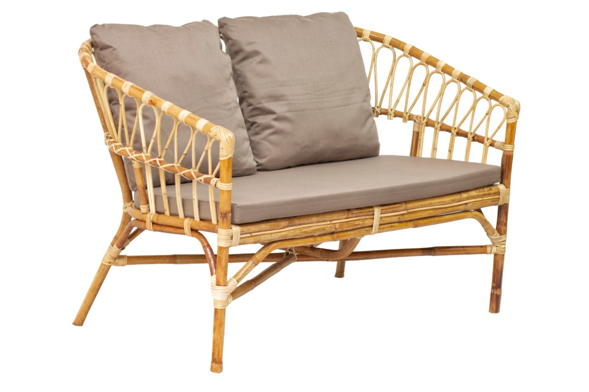 California living set in natural materials – boho furniture by BaliSouk