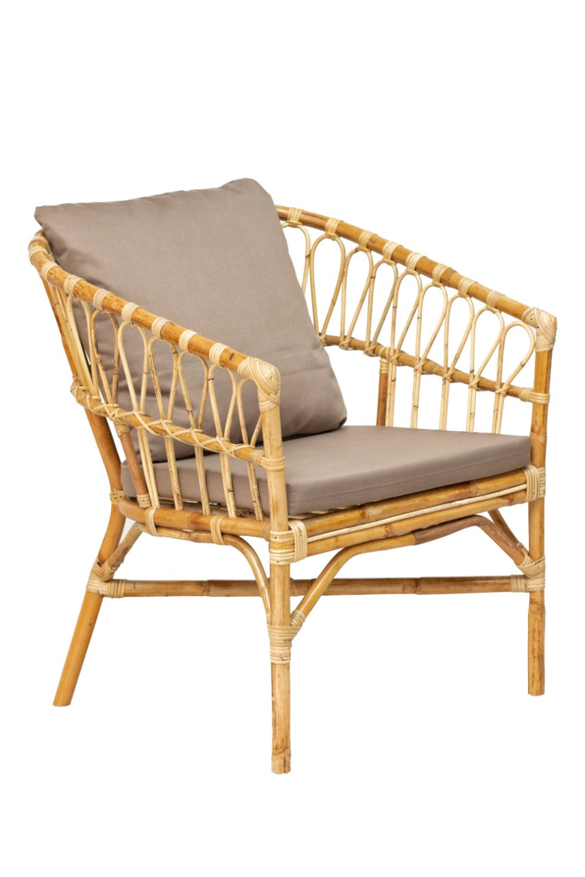 California living set, boho furniture handmade by Balinese artisans