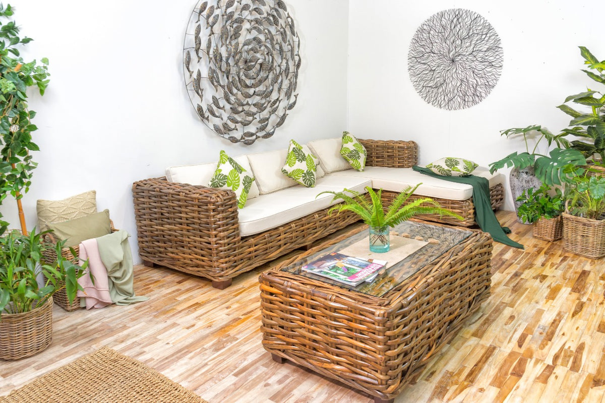 Rattan sofa Saint Tropez Sofa L Shape – handmade in Bali, boho style