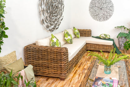 Handcrafted rattan sofa – Saint Tropez Sofa L Shape, boho furniture from BaliSouk