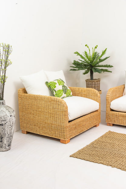 Mahogany sofa – Kamilia, natural natural materials in boho style