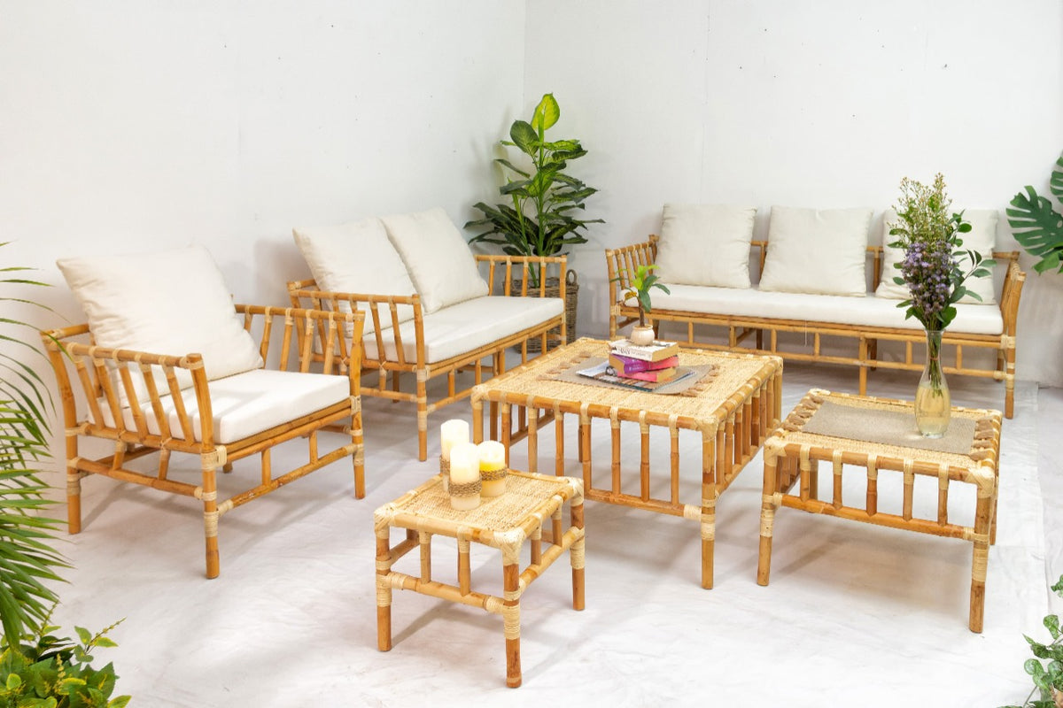 Indramayu Living Rattan Set 6 Including Cushion Set