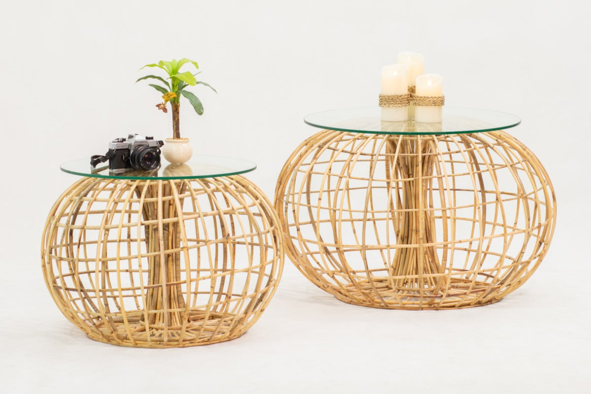 Handcrafted rattan table – Boston, boho furniture from BaliSouk