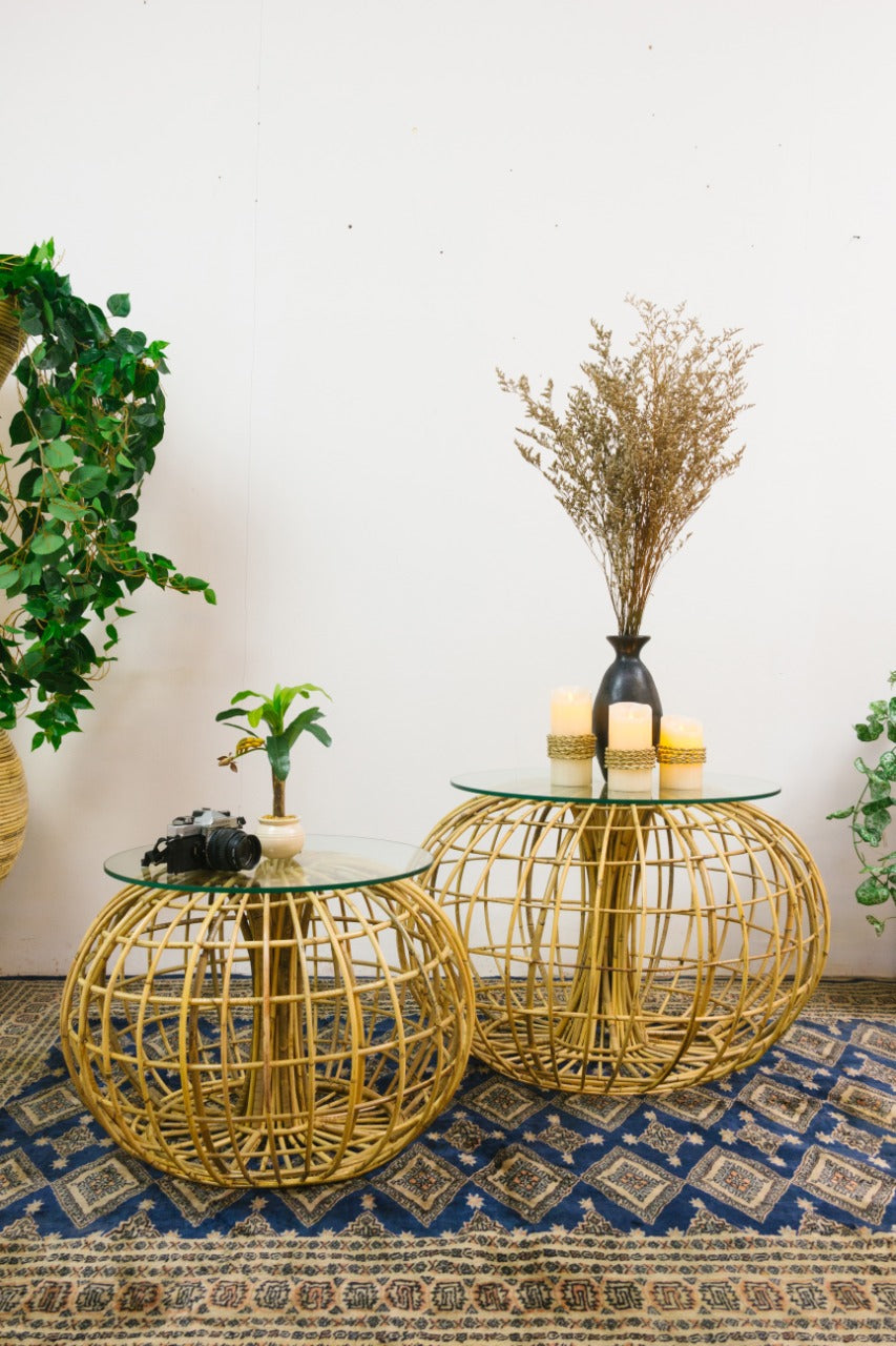Rattan table – Boston, natural natural materials in boho style
