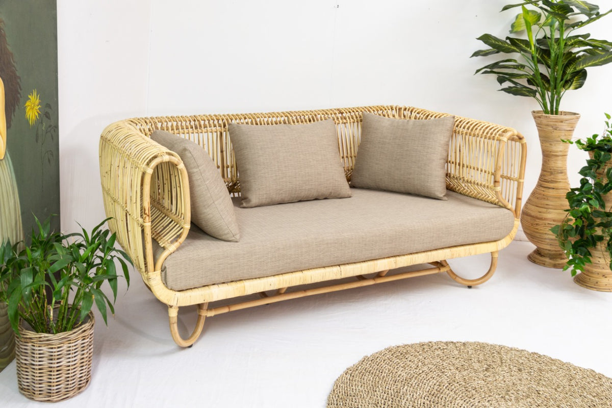 Rattan sofa – Minneapolis, natural natural materials in boho style