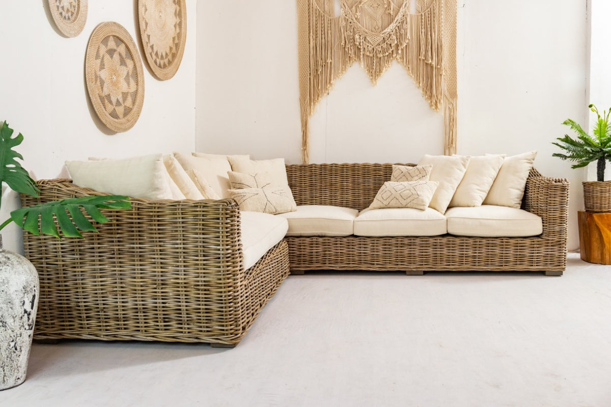 Vanya L Shape living set by BaliSouk – boho furniture made in Bali