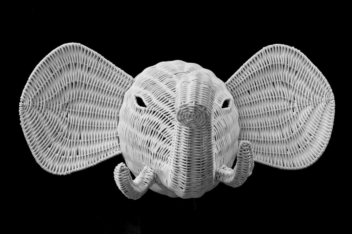 Rattan sculpture – Elephant, natural natural materials in boho style