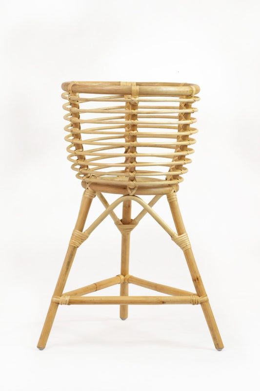 Boho hand-woven rattan planter Tessa Stands Big, handcrafted in Bali
