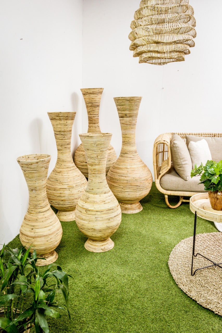Dinar vase in natural materials – boho decor by BaliSouk