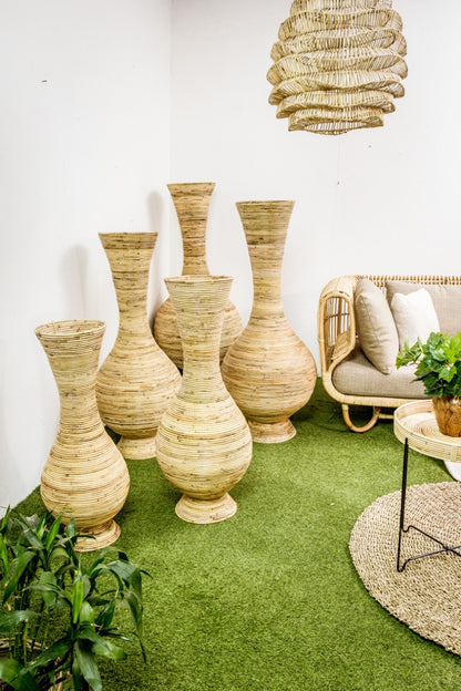 Dinar vase in natural materials – boho decor by BaliSouk