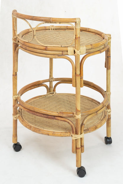 Rattan trolley Greta – boho furniture, handwoven and handmade in Bali