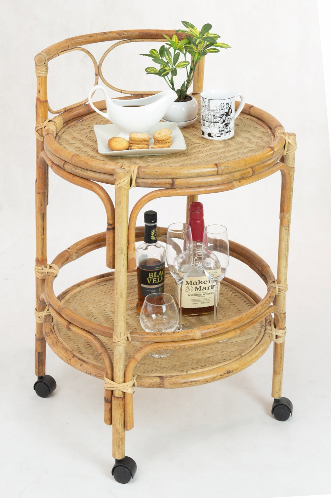 Handcrafted rattan trolley – Greta, boho furniture from BaliSouk