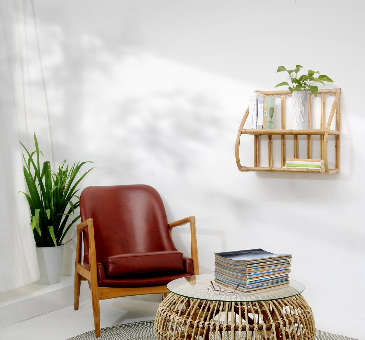 Rattan shelf Hugara – boho furniture handcrafted in Bali by BaliSouk