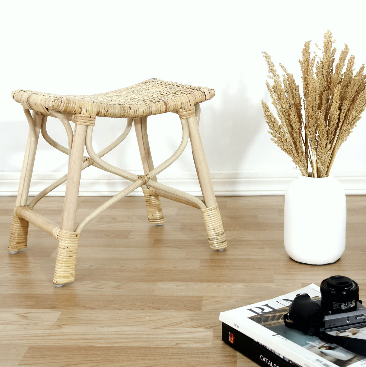 Rattan stool Saddle – boho furniture handcrafted in Bali by BaliSouk
