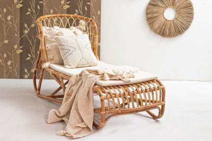 Rattan sun lounger – Charlotta, natural natural materials in boho style