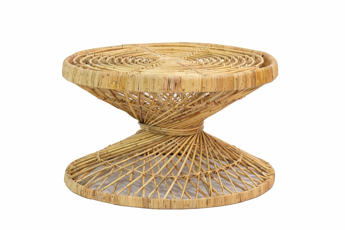 Rattan side table String – handmade in Bali, boho style