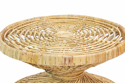 String side table, boho furniture handmade by Balinese artisans