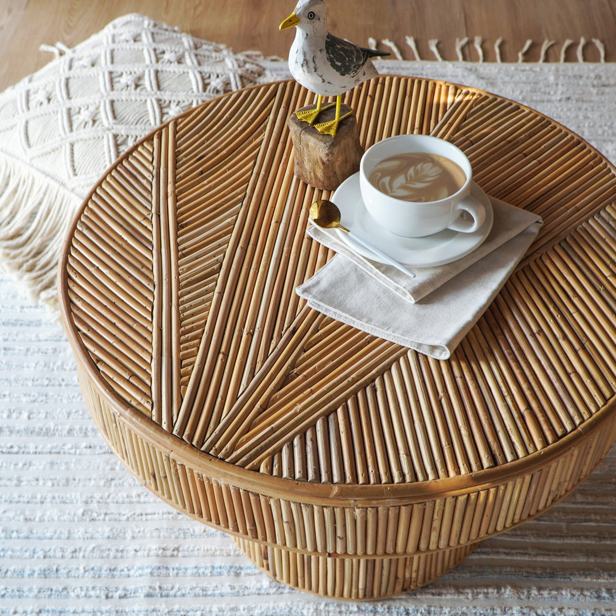 Handcrafted rattan side table – Gatsby, boho furniture from BaliSouk