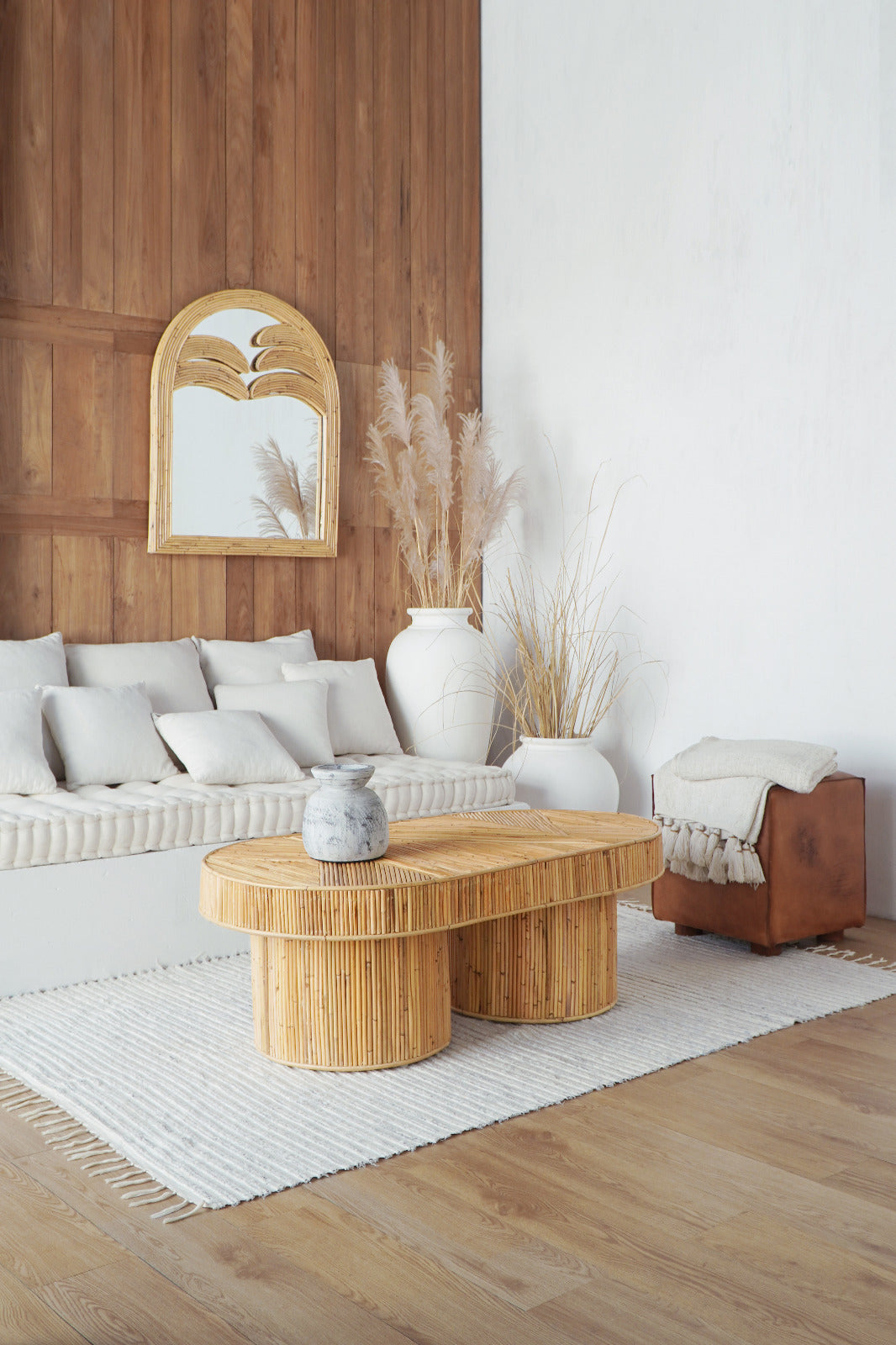 Gatsby coffee table in natural materials – boho furniture by BaliSouk