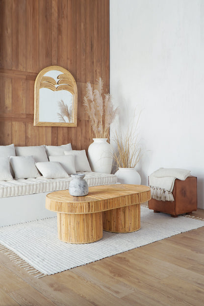Gatsby coffee table in natural materials – boho furniture by BaliSouk