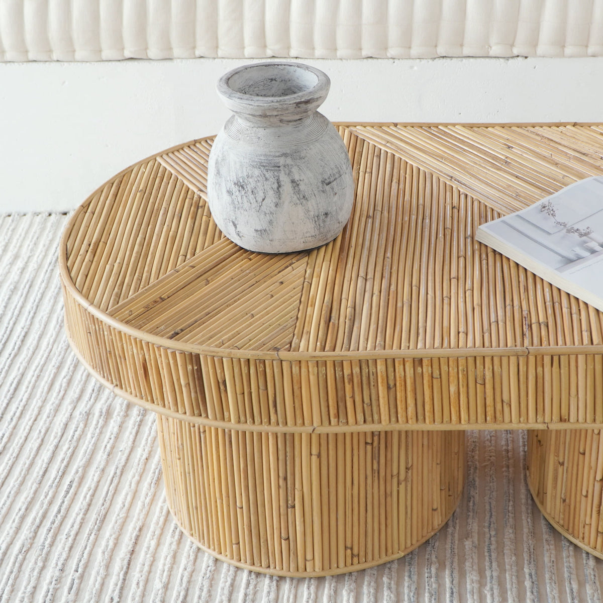 Rattan coffee table Gatsby – boho furniture, handwoven and handmade in Bali