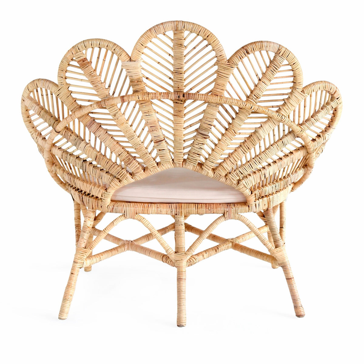 Handcrafted rattan lounge chair – Flower, boho furniture from BaliSouk