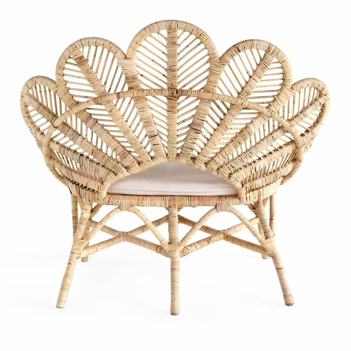Flower lounge chair, boho furniture handmade by Balinese artisans