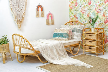 Rattan bed Sophia – boho furniture handcrafted in Bali by BaliSouk
