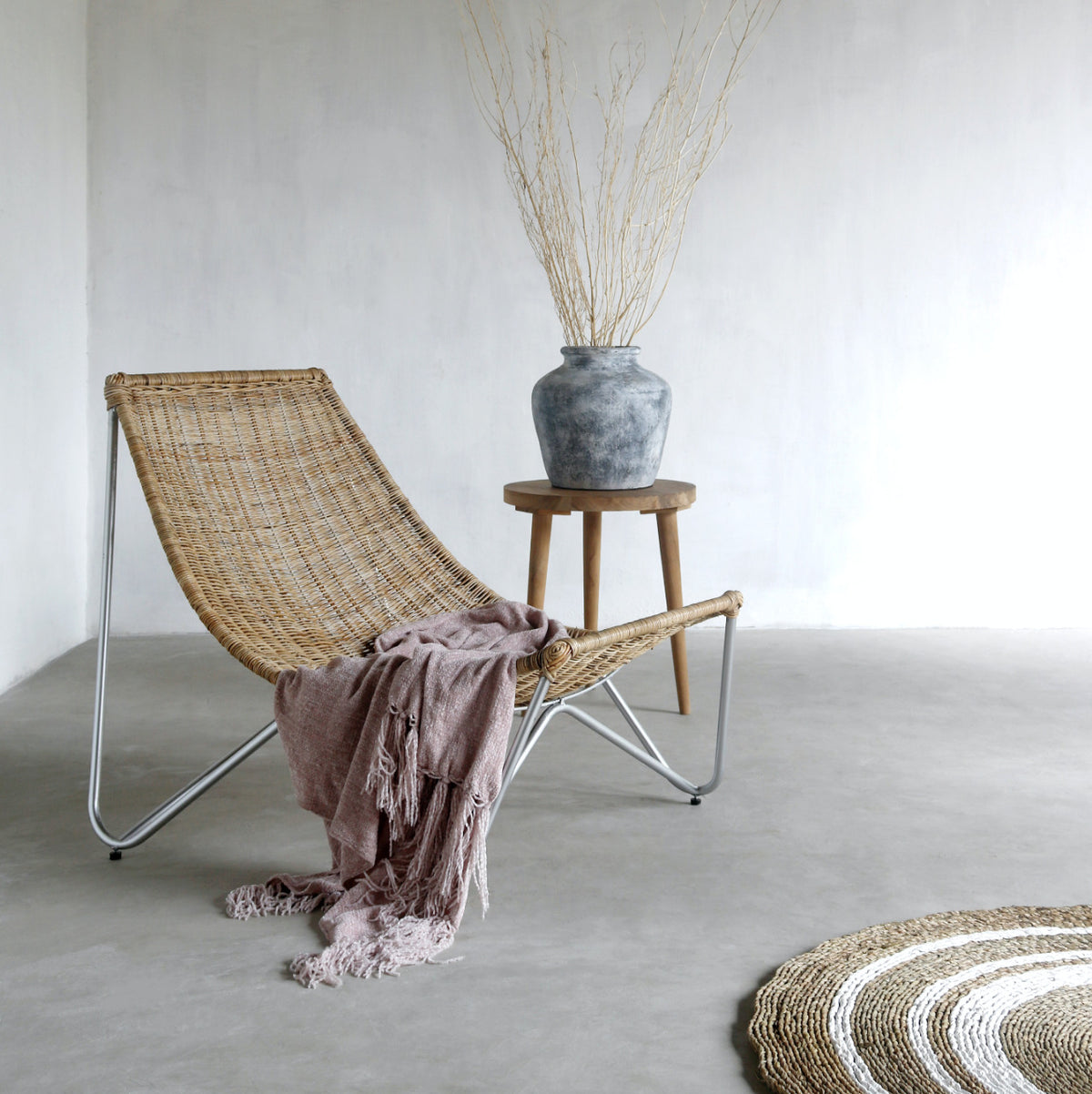 Handmade iron sun lounger – the Saint Augustin, boho furniture made in Bali