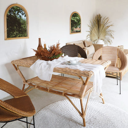 Leather table – Athena, natural natural materials in boho style