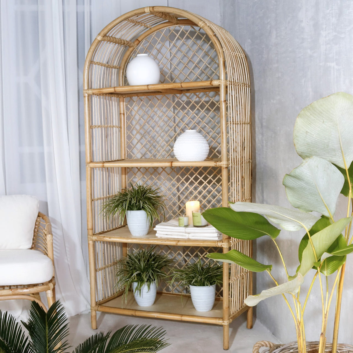 Camilla Bookshelf bookcase in natural materials – handmade boho furniture from Bali