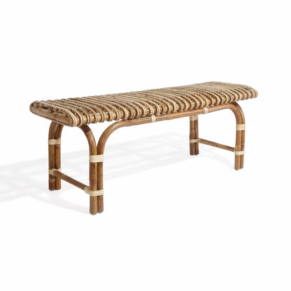 Rattan bench Coda – boho furniture, handwoven and handmade in Bali