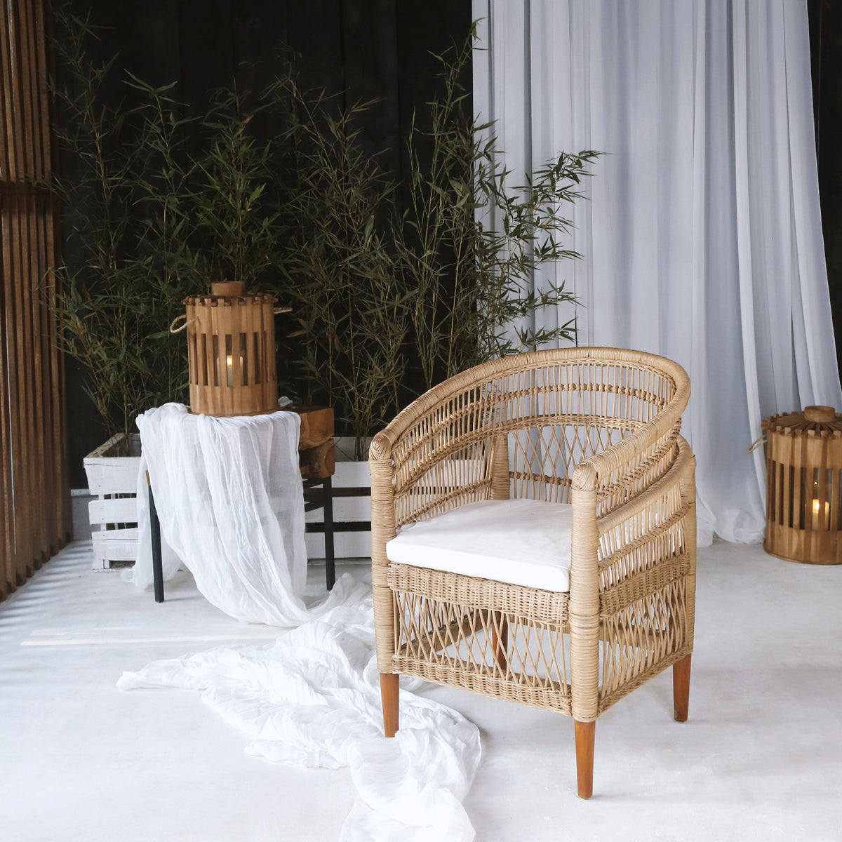Rattan armchair – Malawi – boho furniture handmade in Bali by BaliSouk