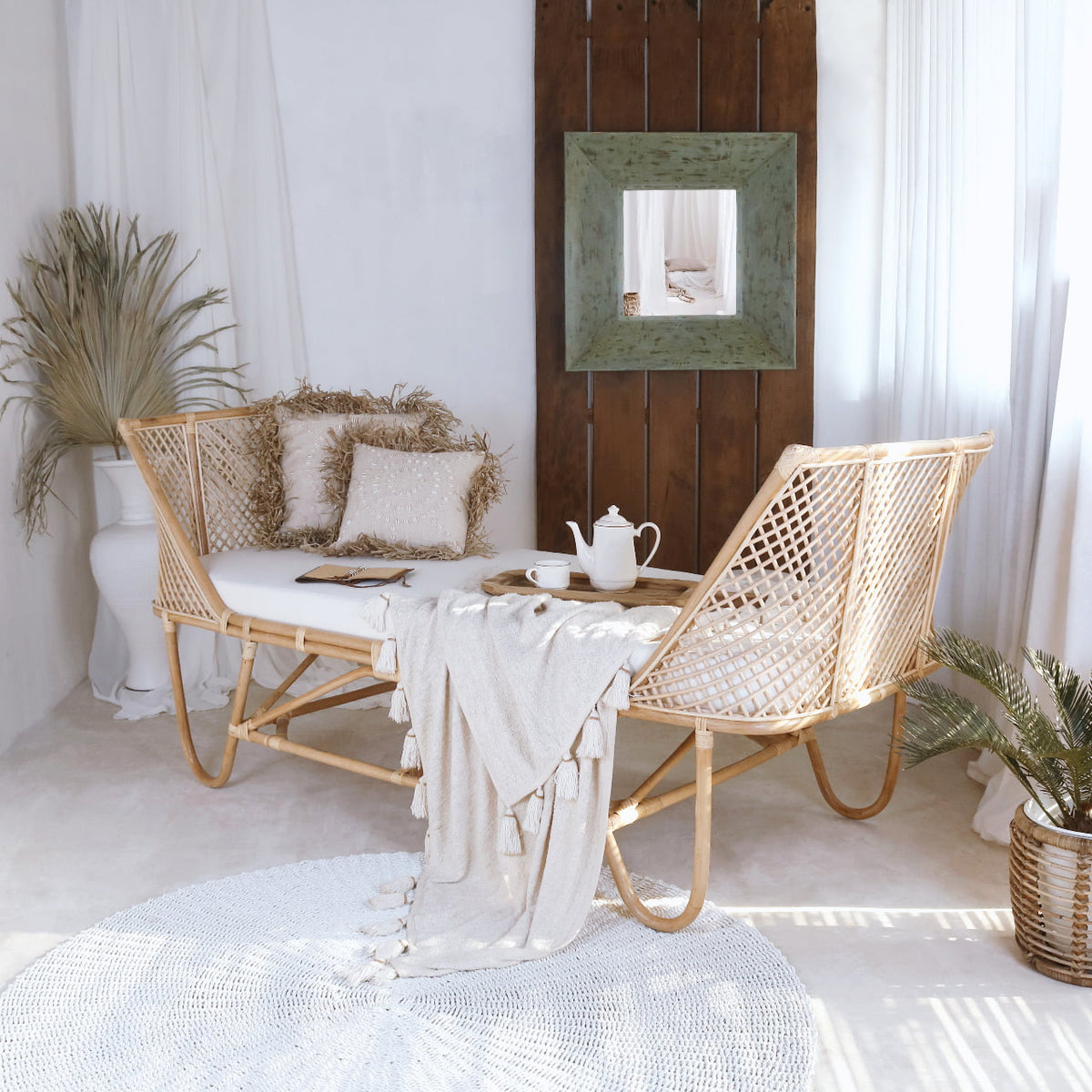 Handmade rattan daybed – the Hotma, boho furniture made in Bali