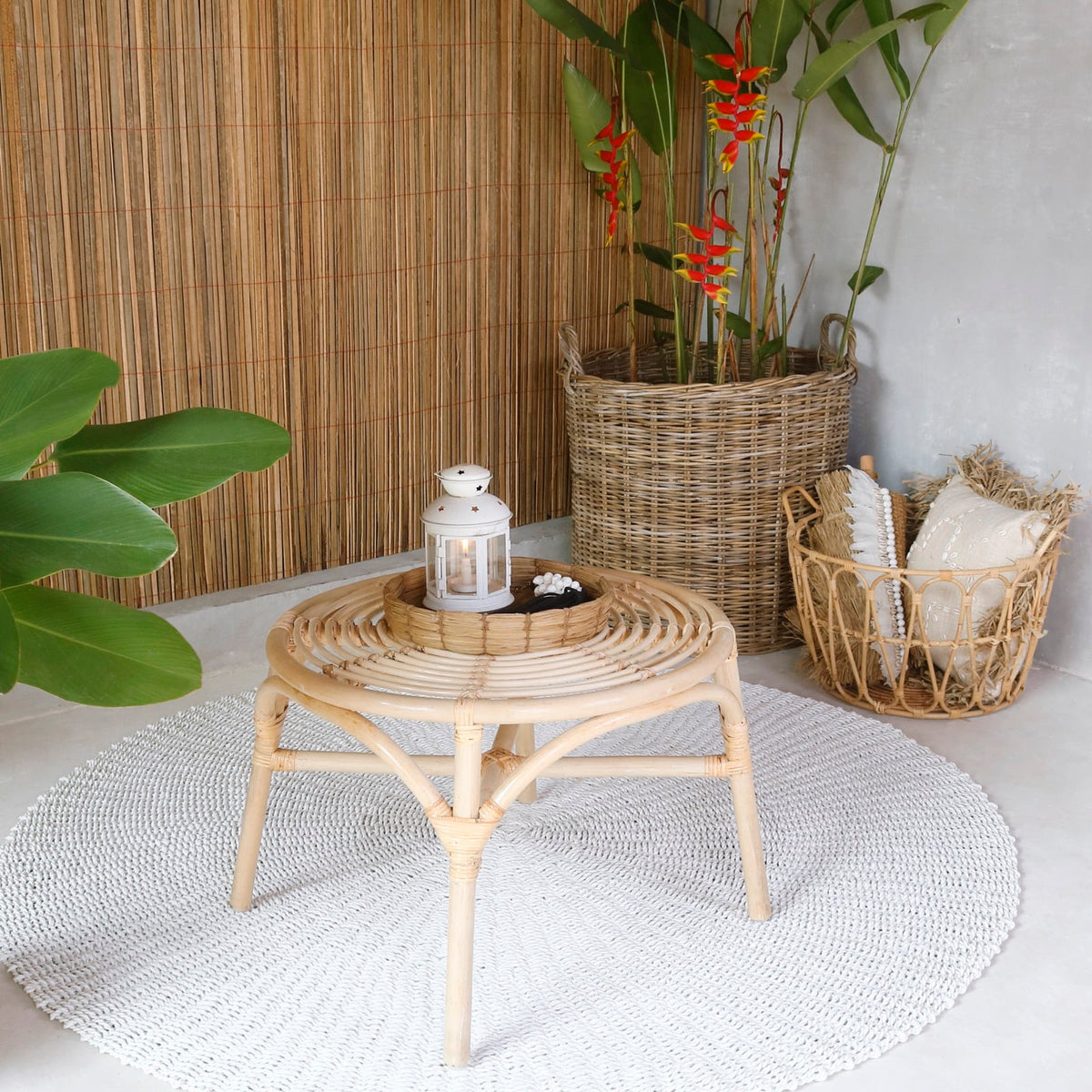 Rattan coffee table Lignano – boho furniture, handwoven and handmade in Bali