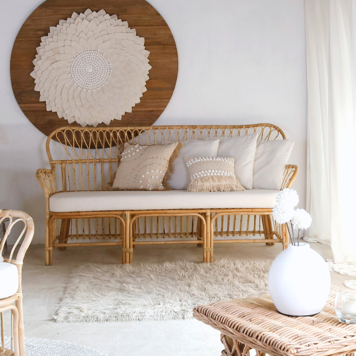 Rattan sofa – Kalimantan – boho furniture handmade in Bali by BaliSouk