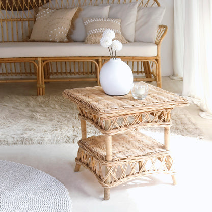Rattan side table – Athena, natural natural materials in boho style