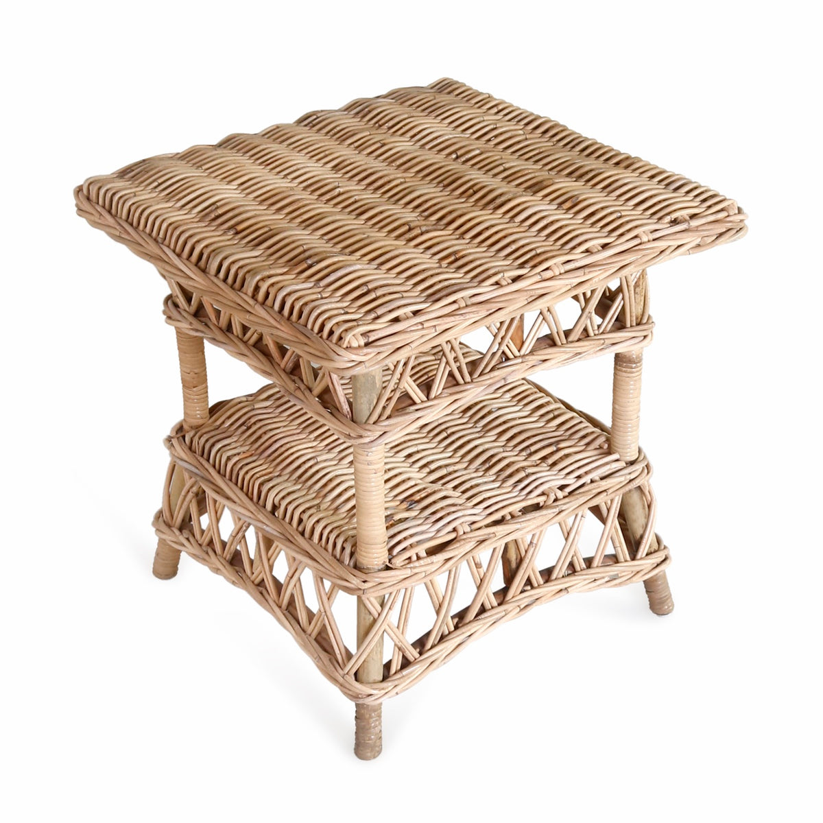 Handcrafted rattan side table – Athena, boho furniture from BaliSouk