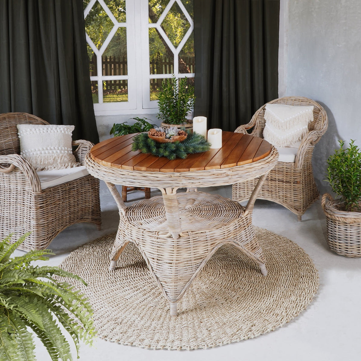 Rattan table – Athena, natural natural materials in boho style