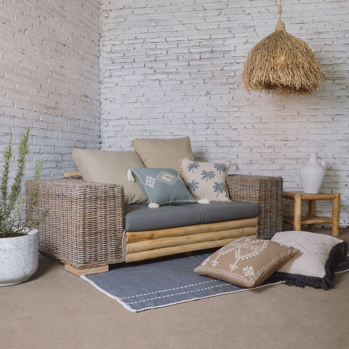 The Loly sofa – natural materials, boho furniture handmade in Bali