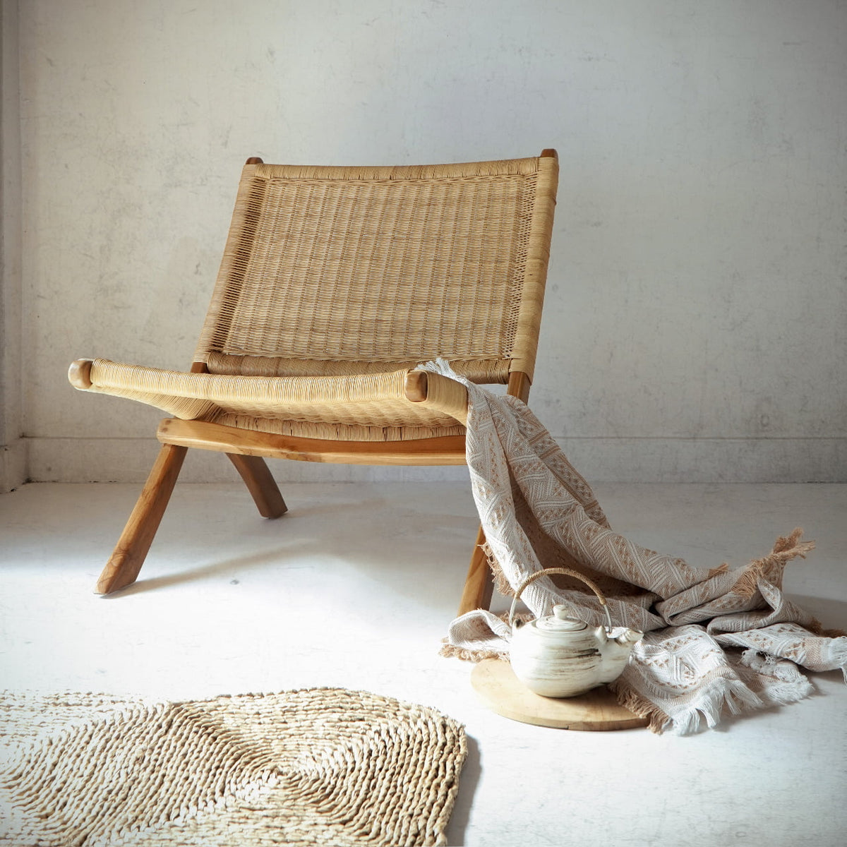 Rattan folding chair – Catania, natural natural materials in boho style