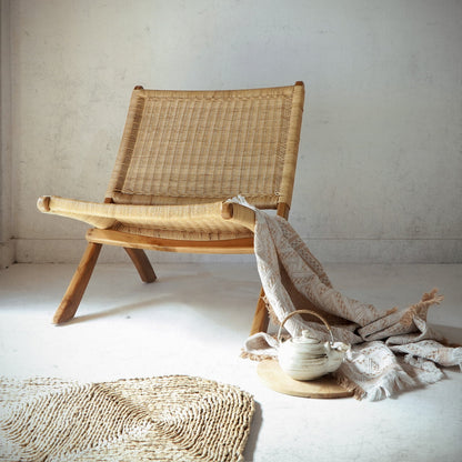 Rattan folding chair – Catania, natural natural materials in boho style