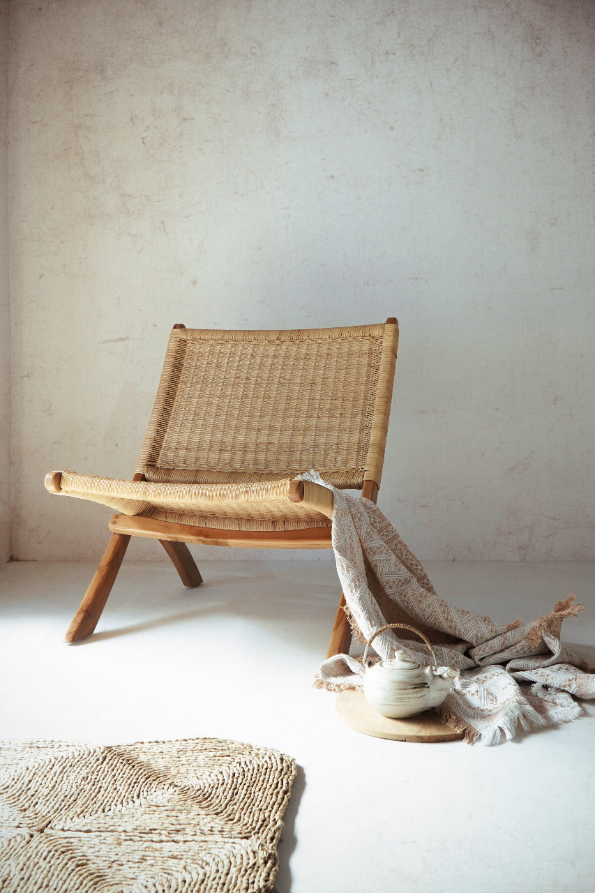Rattan folding chair Catania – handmade in Bali, boho style